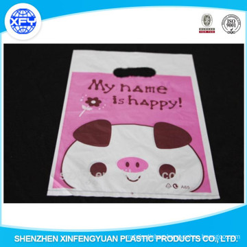 PO Plastic Bag With Printing Customizing Logo & Punch Handle